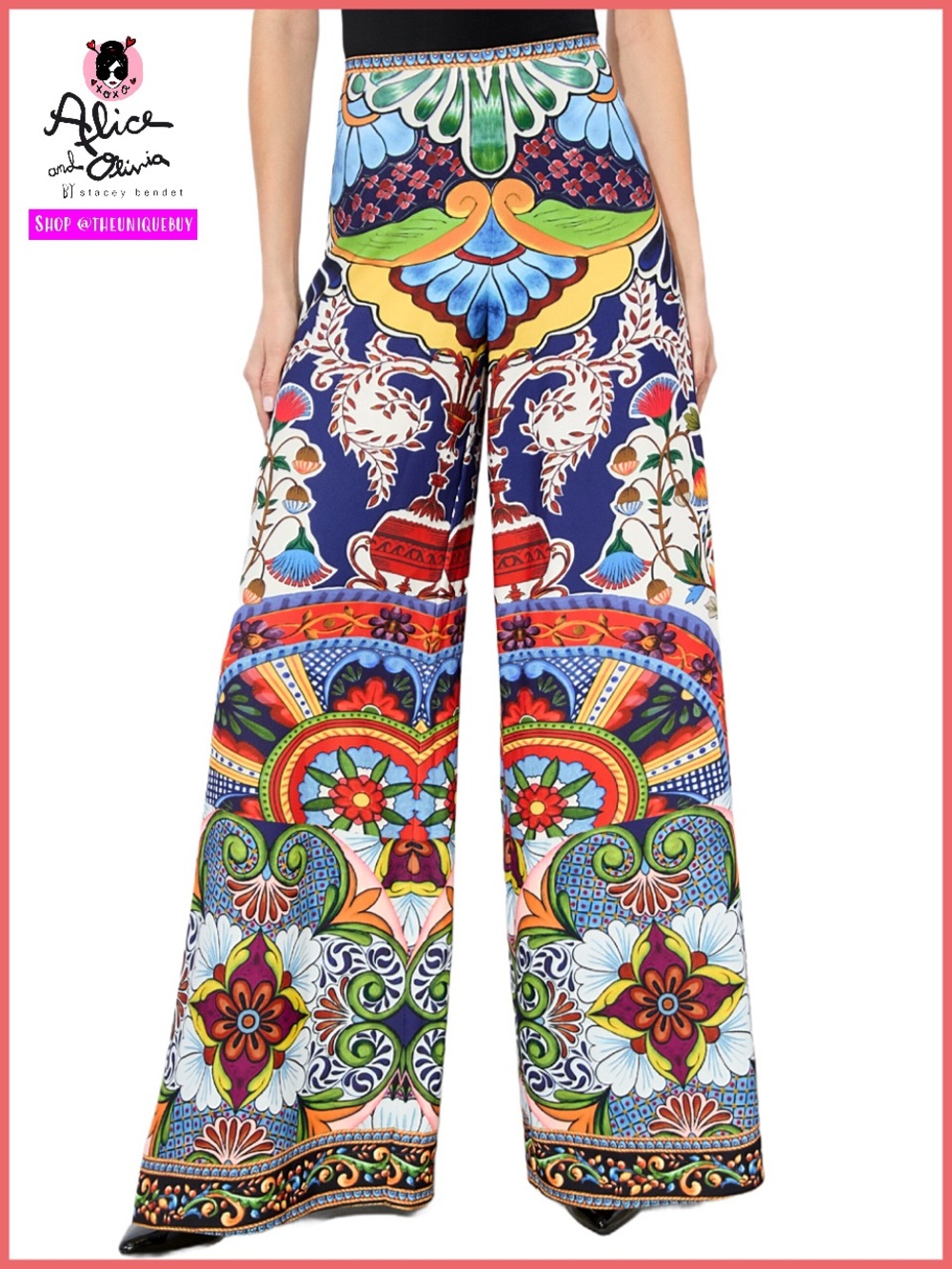 Alice + Olivia Athena Floral Multi Wide Leg Pant